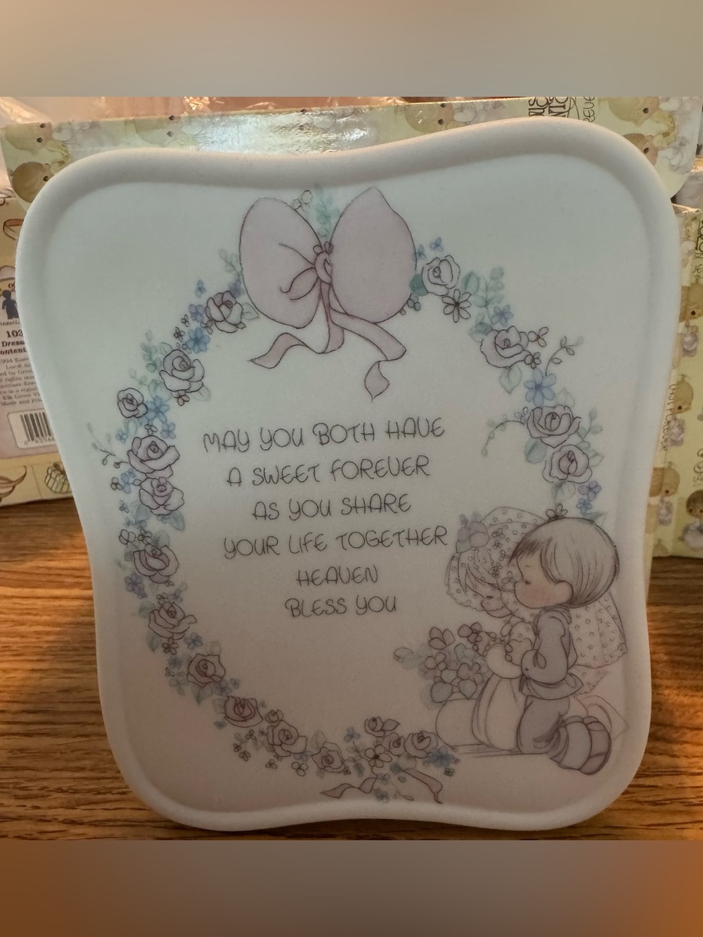 Precious moments last forever, music box wedding anniversary 1988 Samuel J Butch